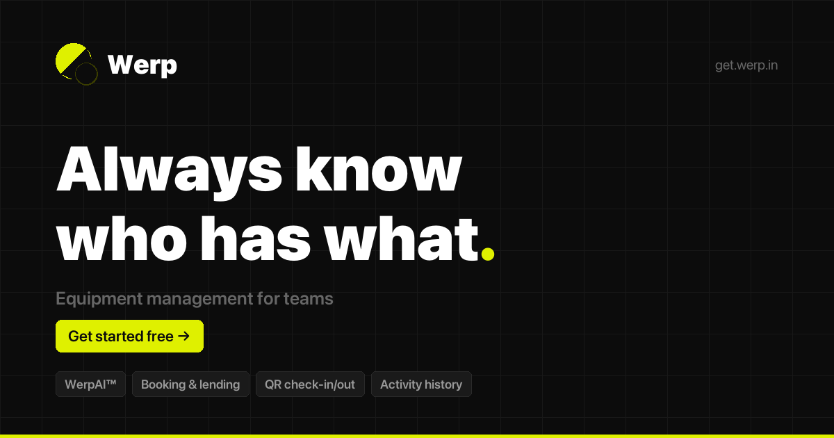 Werpd Werp — Equipment Management Software for Teams